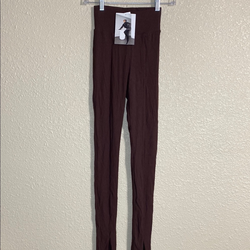 NWT Naked Wardrobe Brown Stretch Leggings Size XS